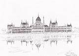 Budapest Parliament sketch template
