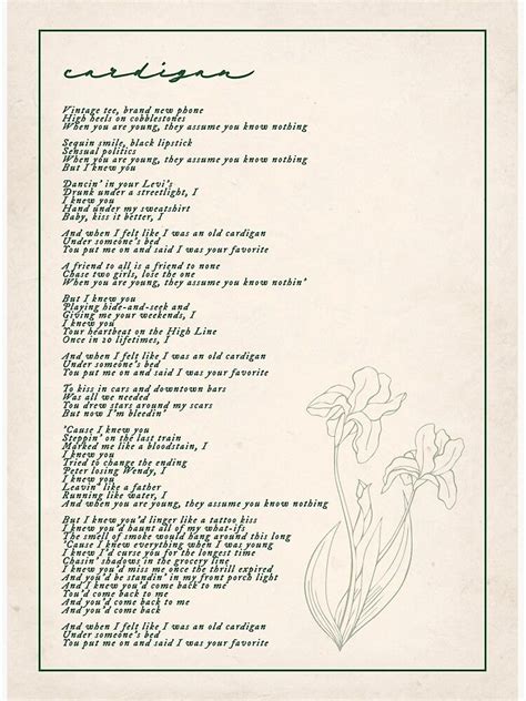 cardigan lyrics lyric poster taylor lyrics taylor songs
