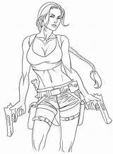 Croft Tomb Raider Coloriage sketch template