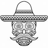 Sombrero Skull Coloring Sugar Pages Supercoloring Skulls Printable Mexican Halloween Kids Drawing sketch template