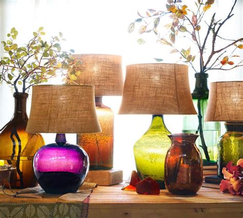 Colored Glass Table Lamps From Pottery Barn Clift Collection