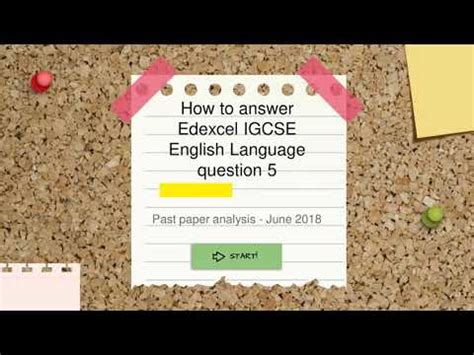 answer edexcel igcse english language paper  question  youtube