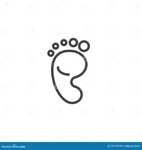 baby footprint outline icon stock vector illustration  graphics