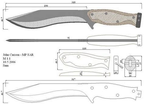 printable combat knife template