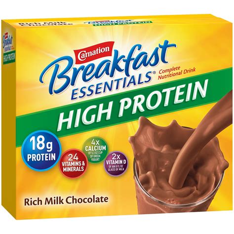 carnation breakfast essentials high protein powder nutritional