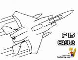 Coloring Pages Military Airplane Jet Fighter Kids Printable Book Color Army Air Airplanes Force Jets Print Plane Colouring Emblems Planes sketch template