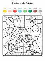 Malen Zahlen Ausmalbild Malvorlage Nummern Kindergarten Lernen Vorschulkinder Ostern sketch template
