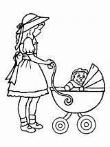 Coloring Pages Baby Doll Dolls Popular Colouring Pram sketch template
