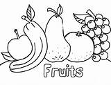 Coloring Pages Fruit Fresh Fruits Vegetables Colouring Vegetable Printable Kids Activities sketch template