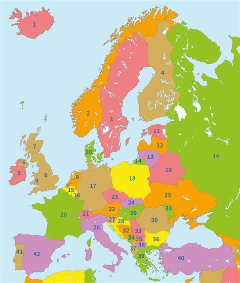 topografie groep  alle landen  europa landen de landen van