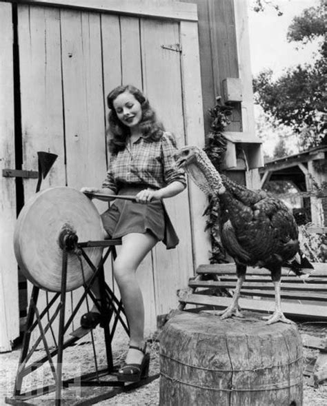Happy Thanksgiving Jeanne Crain Classic Hollywood Funny Vintage Photos