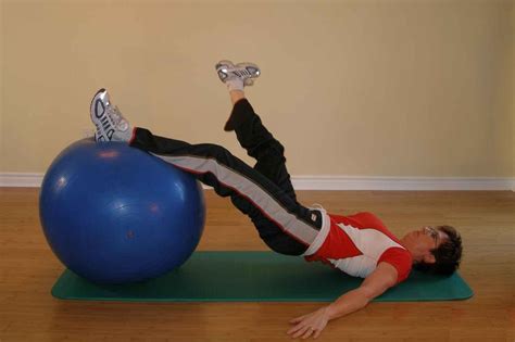 bridging t raise on the exercise ball