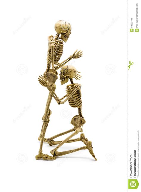 couple skeleton model lovers having oral sex stock image