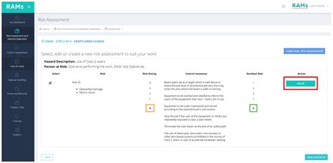 Edit An Existing Risk Assessment Template Step 2 Rams App