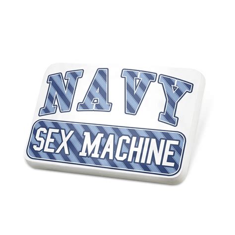 neonblond porcelein pin navy sex machine blue stripes