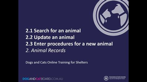 search update  enter procedures animal records