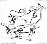 Scratching Itches Man Clip Outline Royalty Illustration Cartoon Toonaday Rf Leishman Ron sketch template