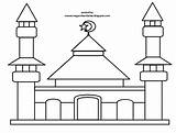 Masjid Sketsa Mewarnai Putih Ibadah Tempat Berdoa Rebanas Inspirasi Abu Rumah sketch template