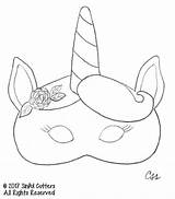 Unicorn Mask Template Coloring Pages Templates 3d Fondant Cookie Printed sketch template