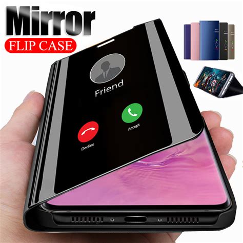 case  iphone   pro max xs xr   view mirror flip stand phone cover ebay