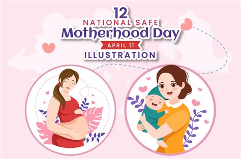 12 national safe motherhood day illustration masterbundles