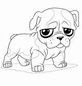 Puppies Coloring Baby Pages Cute Newborn Puppy Print Bulldog Craft Kids sketch template