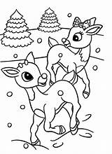 Coloring Rudolph Pages Christmas sketch template