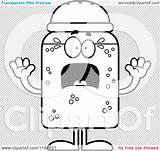 Shaker Scared Mascot Salt Outlined Coloring Clipart Vector Cartoon Cory Thoman sketch template