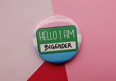 hello i am bigender badge lgbt pride pins etsy