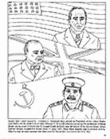 Coloring Marshall Stalin Roosevelt Hitler Mussolini Hirohito Edupics Pages sketch template
