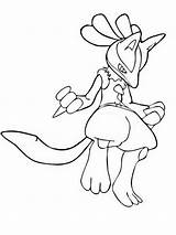 Lucario Pokemon Coloring Pages Mega Printable Riolu Coloring4free Colouring 2021 Color Print Kids Getdrawings Getcolorings Comments sketch template