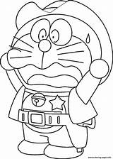 Doraemon Coloring Cartoon Shocking Pages Printable sketch template