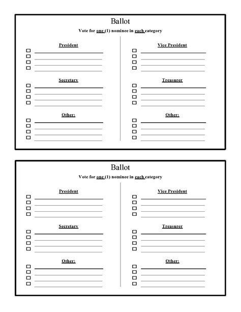 printable ballot template
