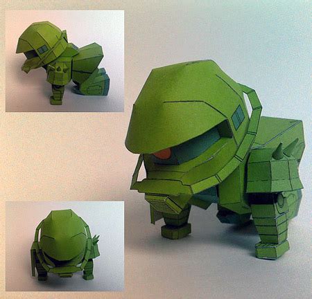 sd zaku ii papercraft crawl position paperkraftnet  papercraft paper model papertoy