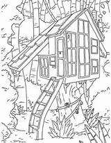 Coloring Pages House Tree Boomhutten Treehouse Kids Printable Colouring Kleurplaten Adult Fun Print Votes Visit Catan Pat Getcolorings Zo Popular sketch template