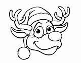 Rudolph Reindeer Face Coloring Coloringcrew Christmas Print sketch template