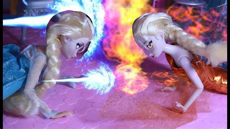 Disney Frozen Evil Fire Elsa Vs Ice Elsa Youtube