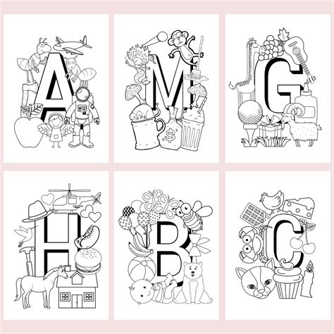 coloring book  kid alphabet coloring pages   etsy