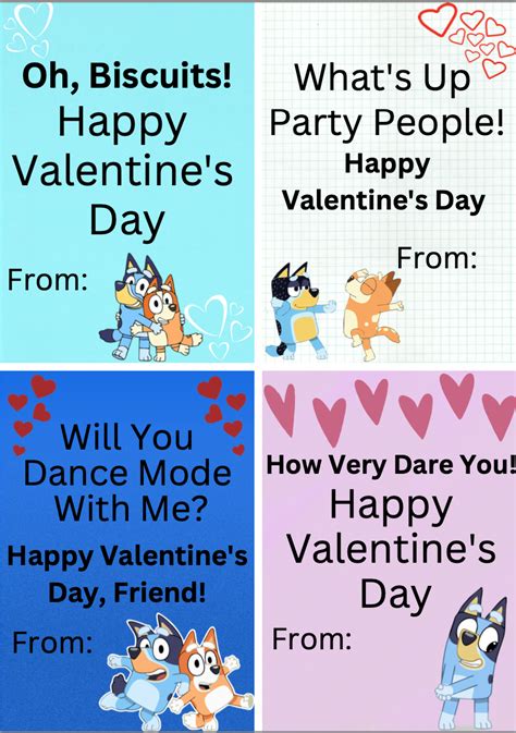 printable bluey valentines cards