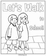 Walk School Printable Let Colouring sketch template