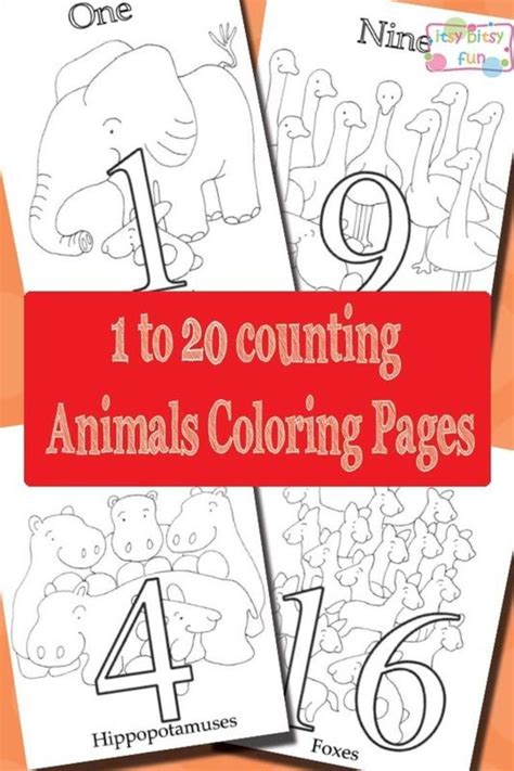 animals counting number coloring pages  printables  kids