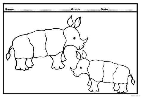 rhinoceros colouring pages