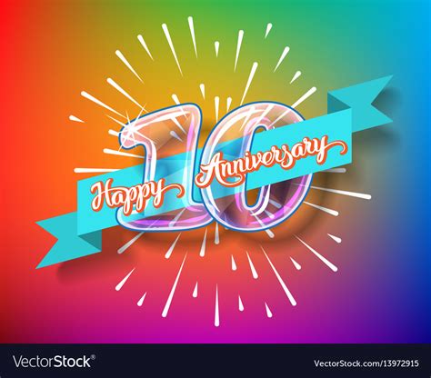 happy  anniversary glass bulb numbers set vector image