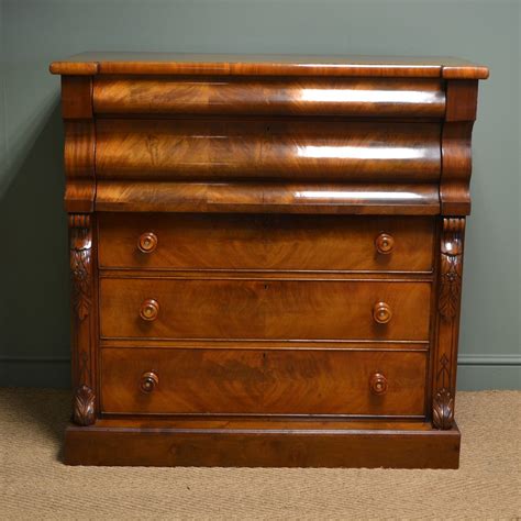 quality large victorian figured mahogany antique scottish chest
