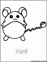 Marill Coloring Pages Fun sketch template