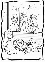 Shepherds Coloring Nativity sketch template