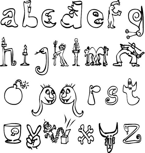 halloween abc coloring pages coloring pages
