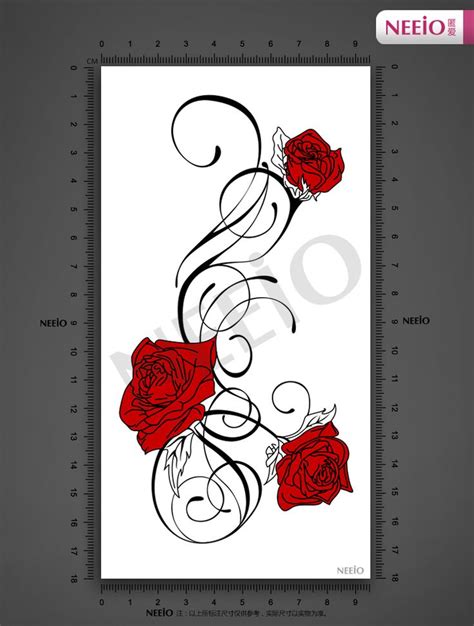 buy nat093 neeio fantasy red rose vines tattoo tattoos vine tattoos