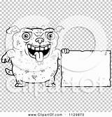 Ugly Outlined Holding Dog Sign Coloring Clipart Vector Cartoon Thoman Cory sketch template