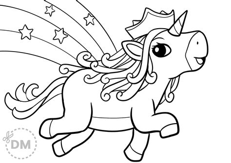 beautiful princess unicorn coloring page diy magazinecom